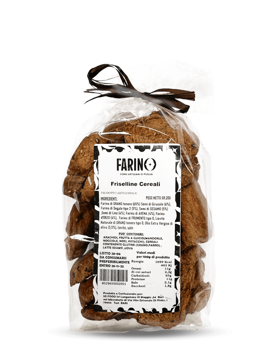 farino forni artigiani di Puglia prodotti da forno friselline ai cereali