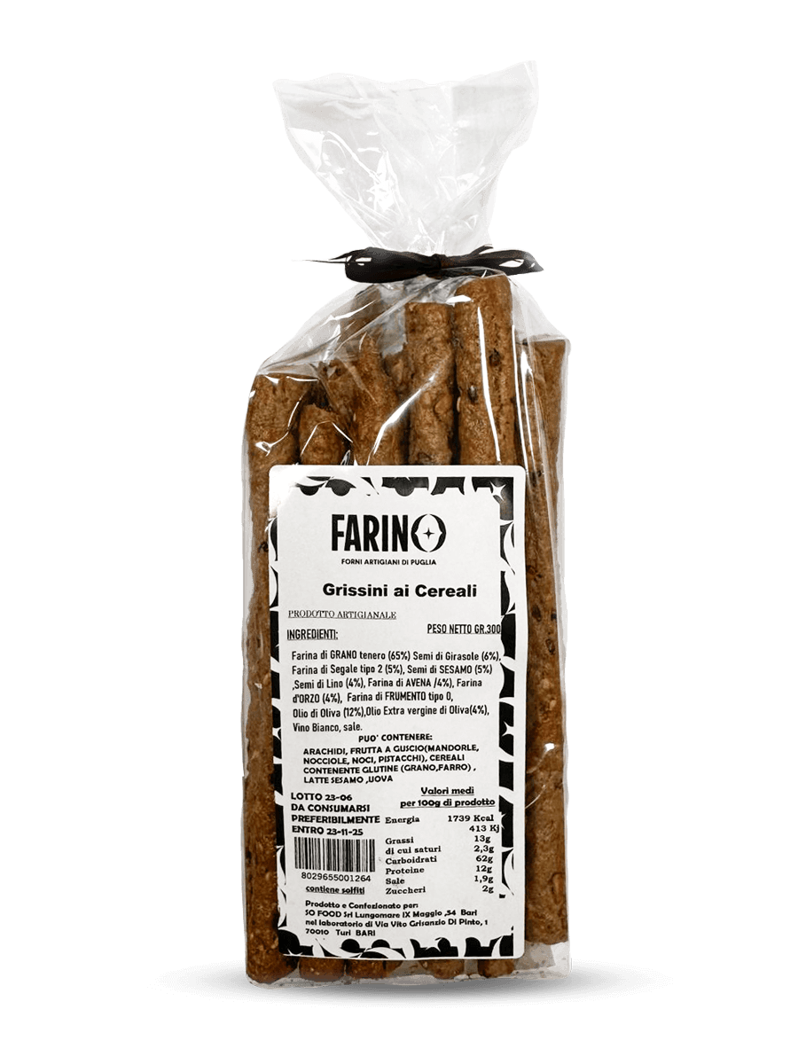 farino forni artigiani di Puglia prodotti da forno grissini ai cereali