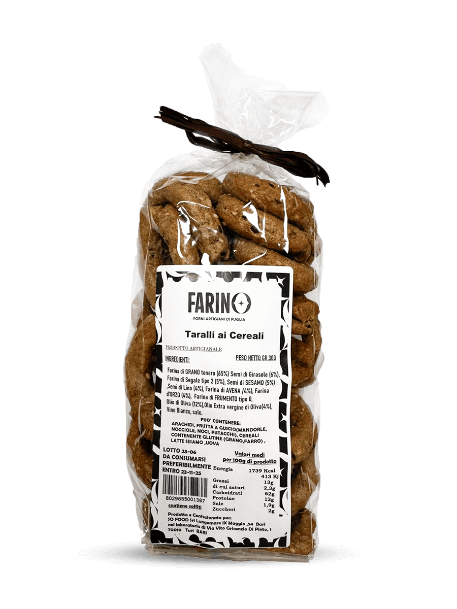 farino forni artigiani di Puglia prodotti da forno taralli ai cereali